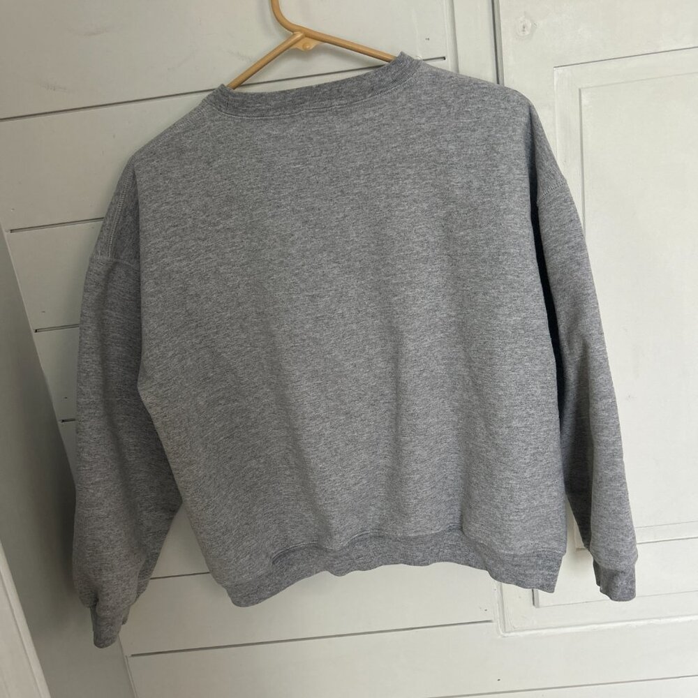 Calvin Klein Gray Cropped Pullover Sweatshirt Crewneck Vintage 90s Youth Large - Picture 3 of 3